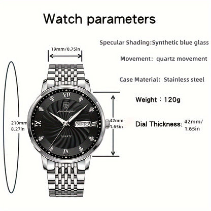 Men's Casual Business Date Luminous Quartz Watch