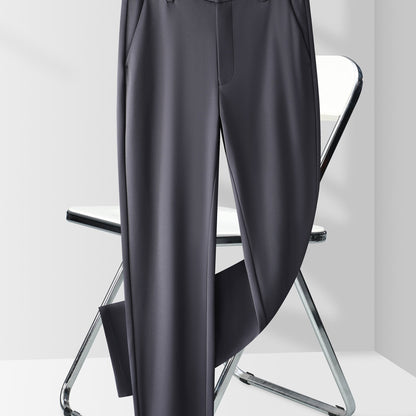 Men's Classic Black Business Dress Pants - Stretch Nylon Blend, Machine Washable, Regular Fit for Office & Formal Wear, Professional Clothing | Regular Fit Suit | Nontransparent Material, Pant Suits