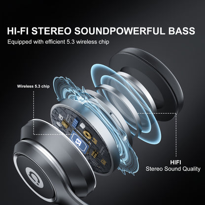 ASUS over-ear wireless headphones with microphone, foldable, long battery life, includes 3.5mm audio cable for PC connection, wireless compatibility with Android and iOS.