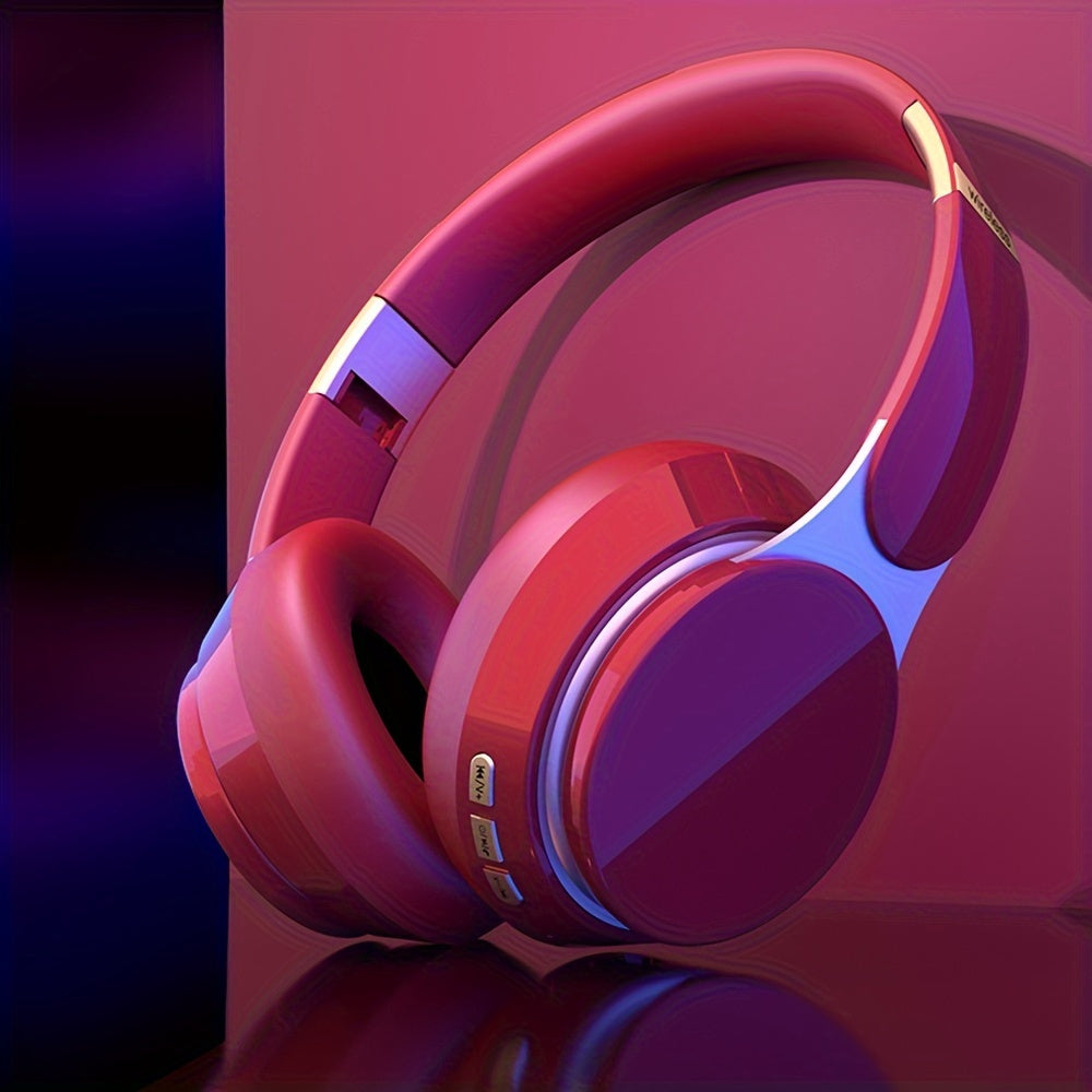 1pc Retro Style Wireless Headphones with HiFi Sound, Foldable & Portable Design, Built-in Radio, Condenser Mic, Button Control, Compatible with Cellphones, Ideal for Gaming, Exercise, Home Use - 5.3 Chip, Type-C Charging, Non
