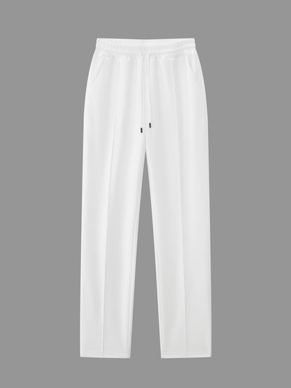 Men'S Two-Piece Set Featuring a Short-Sleeve Cardigan with Pockets And Drawstring Pocket Long Pants, Perfect for a Clean And Comfortable Summer.