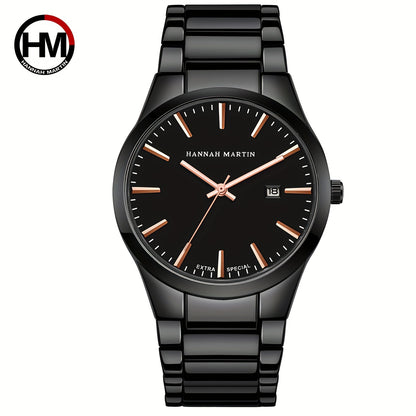 Fashion Casual Watch, Classic Simple Black Calendar Quartz Movement Stainless Steel Strap, Suitable For Daily Outdoor Leisure Business Men's Watch