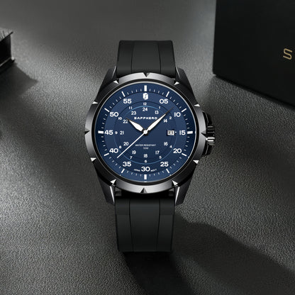 SAPPHERO Men's Luxury Watch - Stainless Steel Case & Band, 50m Waterproof, Analog Display with Date Window, Everyday & Formal Watch for Swimming, Business, Gifts - Affordable Luxury Wristwatch, Business Wristwatch, Sporty Ele
