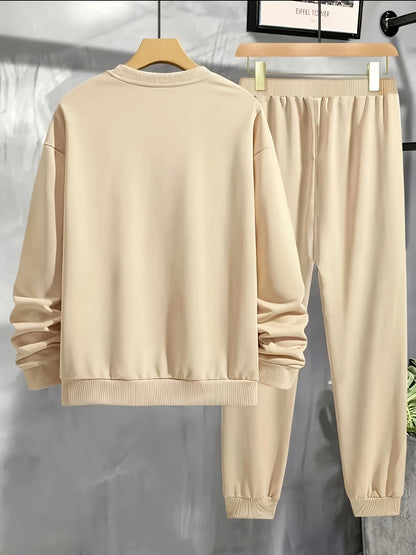 Men's Fashion Casual Sports MILANO Round Neck Sweatshirt and Pants 2pcs Set - Xingfan