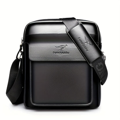 1pc Men's Business Crossbody Bag - Sleek Black with Magnetic Closure, Adjustable Shoulder Strap for Work, Travel & Outdoor - Durable & Stylish Design, Work Accessory | Texture, Purse Crossbody