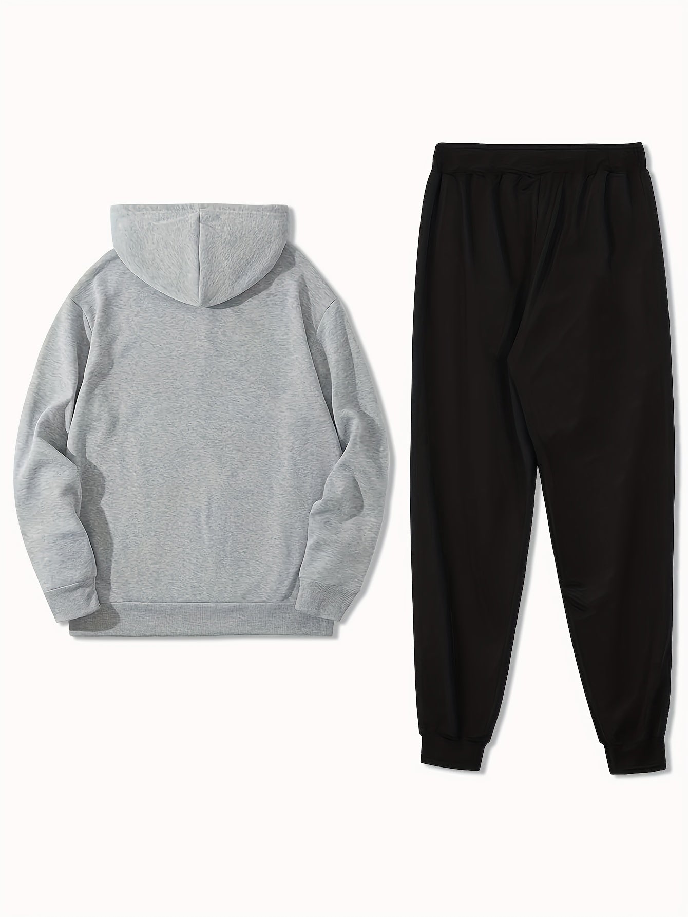 2pcs, Men's Solid Color Hoodie And Joggers Set For Spring And Fall
