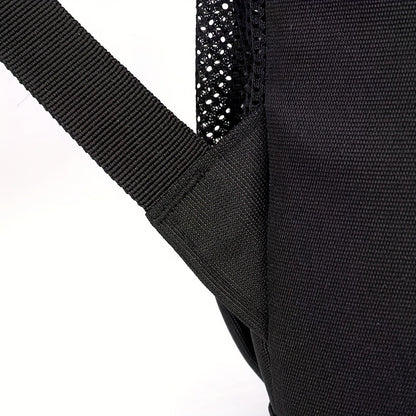 Stylish Black Nylon Backpack - Lightweight, High Quality, Large Capacity with Laptop Compartment, Adjustable Straps & Mesh Pockets for School, Travel, and Work
