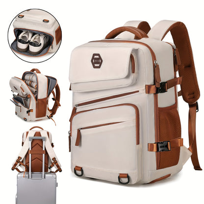 Travel Backpack, Laptop Backpack for Men and Women, University Backpack, Airline Approved Business Work Bag with Shoe Compartment, Suitable for 15.6-inch Laptop