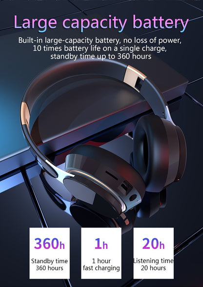 1pc Retro Style Wireless Headphones with HiFi Sound, Foldable & Portable Design, Built-in Radio, Condenser Mic, Button Control, Compatible with Cellphones, Ideal for Gaming, Exercise, Home Use - 5.3 Chip, Type-C Charging, Non