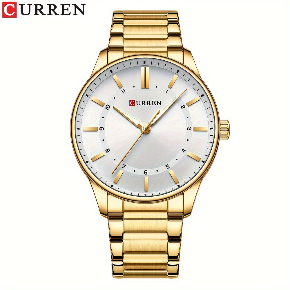 CURREN Men's Watch Gift Stainless Steel Band Simple Business Casual Watch