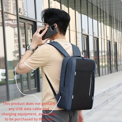 Three-Piece Set: Laptop Bag, Chest Bag, Wallet - Multi-Layer Oxford Fabric Adjustable Shoulder Backpack with Reflective Strip Design, Breathable Wide Strap Large Capacity Casual Storage Bag for Men, Suitable for Daily Commute