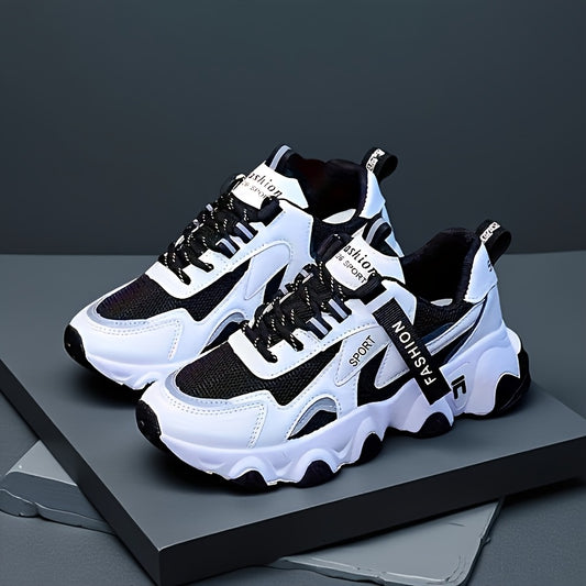 Women's Breathable Mesh Sneakers - Casual Lace-Up, Low Top Sneakers with Faux Cover & PU Sole for Summer