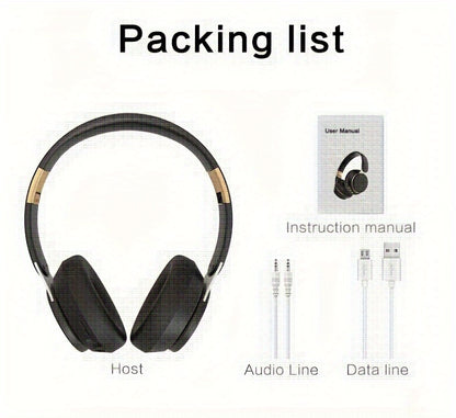 1pc Retro Style Wireless Headphones with HiFi Sound, Foldable & Portable Design, Built-in Radio, Condenser Mic, Button Control, Compatible with Cellphones, Ideal for Gaming, Exercise, Home Use - 5.3 Chip, Type-C Charging, Non