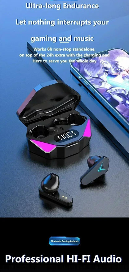 ՆՈՐ X15 Bluetooth անլար խաղային ականջակալներ 65 մվ ցածր լատենտությամբ Fone խաղային ականջակալներ միկրոֆոնով, ձեռքերի ազատ օգտագործման համար