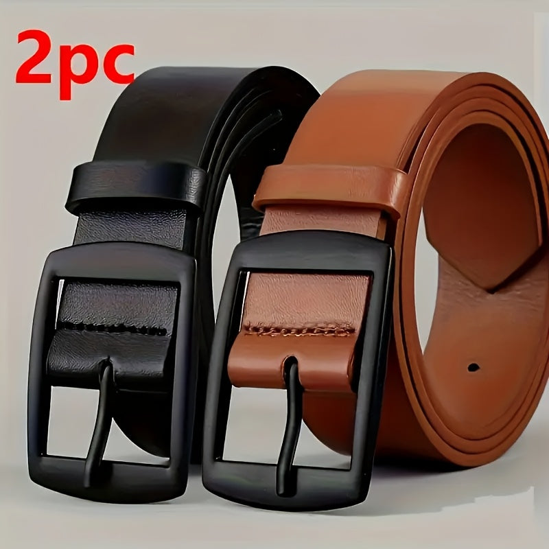 3pcs/2pcs/1pc Men'S Fashion Faux Leather Belts with Metal Pin Buckle - Stylish Designer Waist Straps for Jeans, Plus Size, Light Brown/Black/Dark Brown, Casual Wear Accessory | Stylish Waist Straps | Quality Craftsmanship