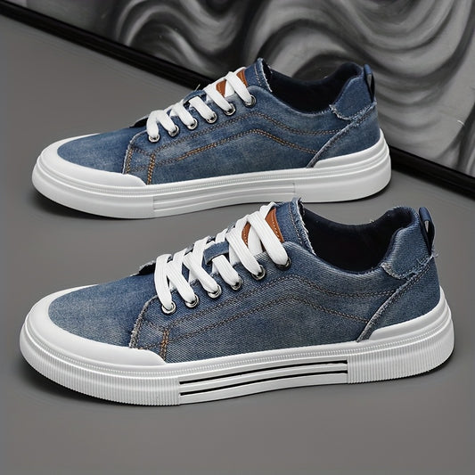 Men's Casual Sneakers - Lightweight Breathable Canvas & PVC Sole, Low-Top Lace-Up Round Toe Design for Outdoor Hiking, Streetwear & Daily Wear - All-Season Versatile Comfortable Shoes, Versatile Sneakers | Lowtop Sneakers | D