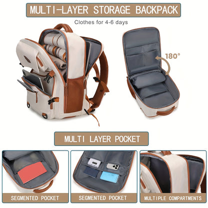 Travel Backpack, Laptop Backpack for Men and Women, University Backpack, Airline Approved Business Work Bag with Shoe Compartment, Suitable for 15.6-inch Laptop