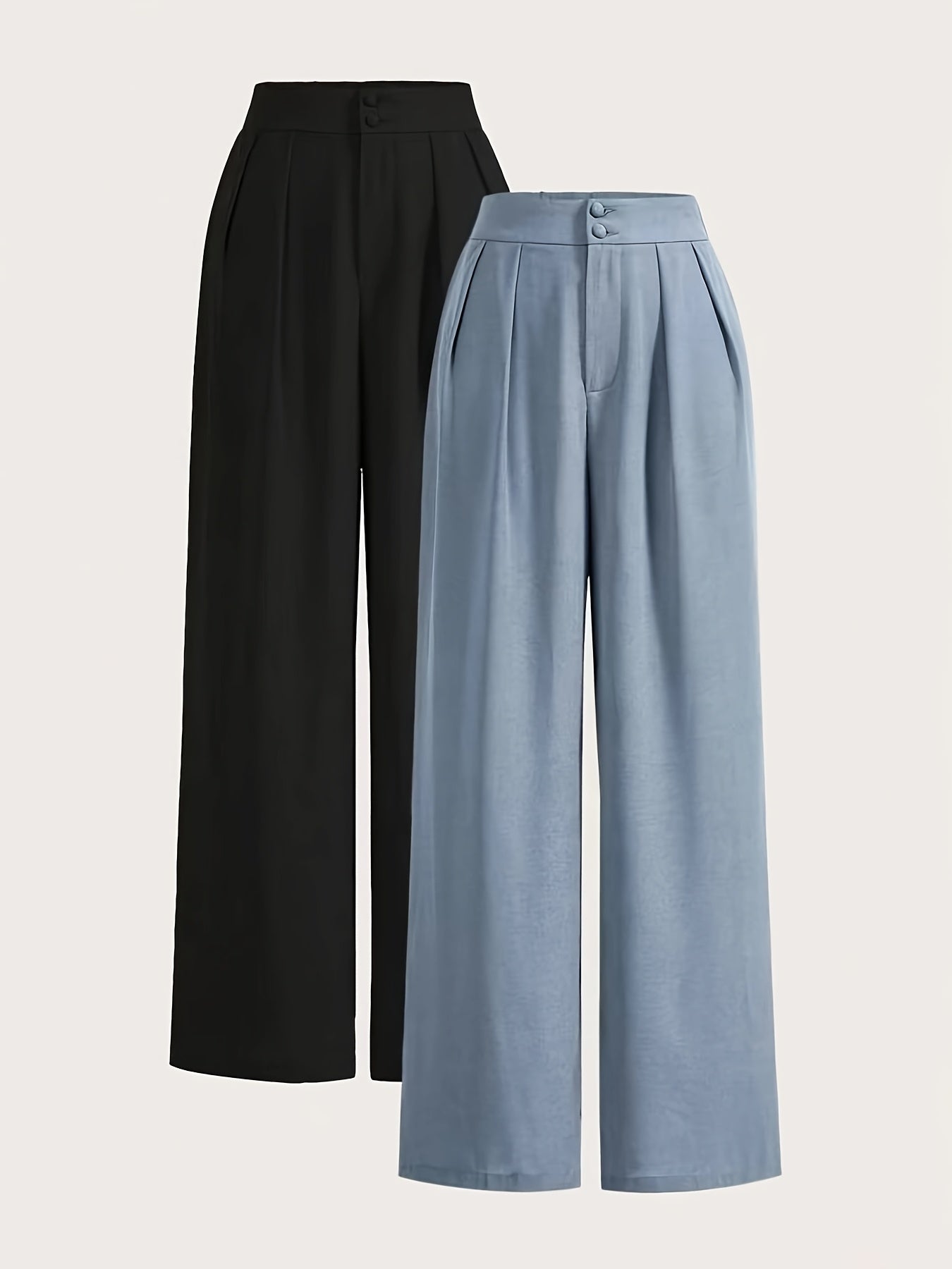 Two-piece Set of High-waisted Wide-leg Pants