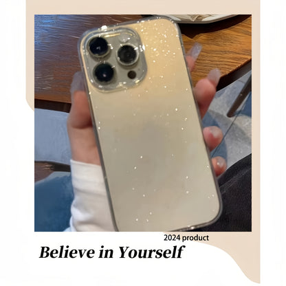 2025 New Luxury Bling Glitter Clear Phone Case for iPhone 16 15 14 13 12 11 Pro Max X XR XS Plus Shockproof Transparent Soft Cover