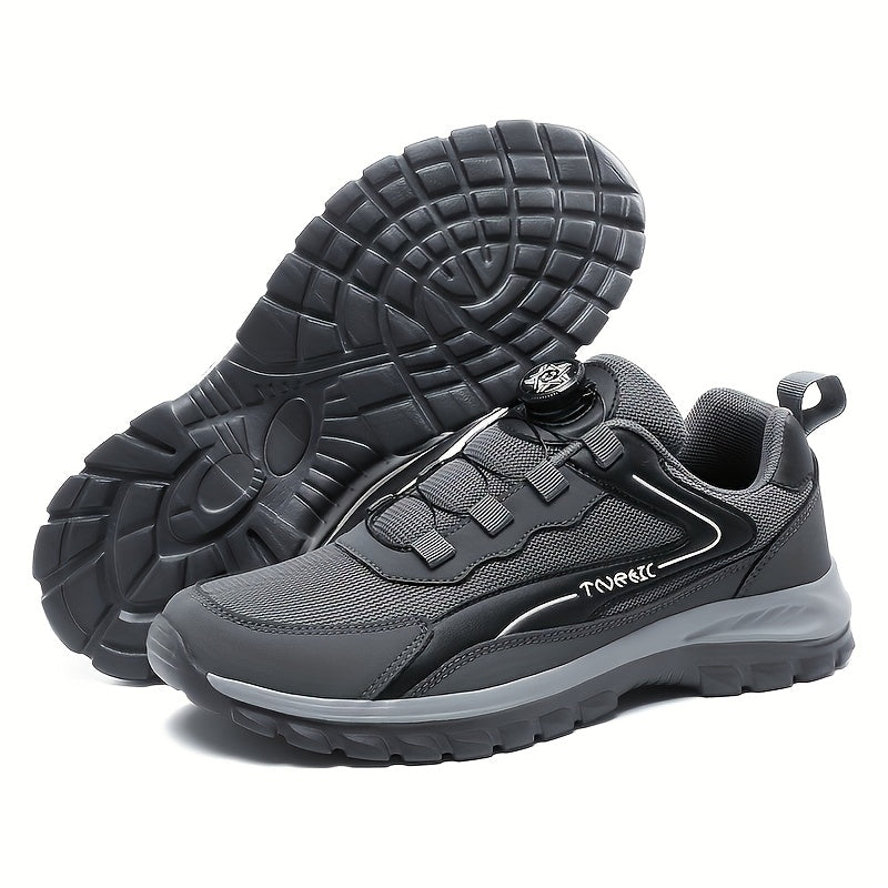 Men'S Lightweight Breathable Outdoor Walking Shoes - Low-Top Comfortable Sneakers with EVA Cushioning, Fabric Upper & Sole for Hiking, Jogging, Casual Wear - Black/White Striped Design, Hiking Shoes, Jogging Footwear, Stylish