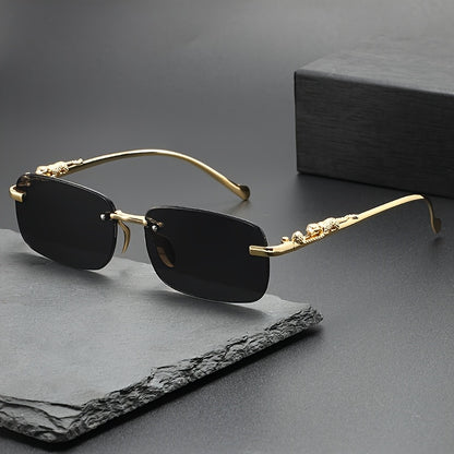 Perfectly stylish leopard-print frameless Men&apos;s and Women&apos;s glasses, ideal for holiday parties, trips, or as a festive gift, hunting eyewear