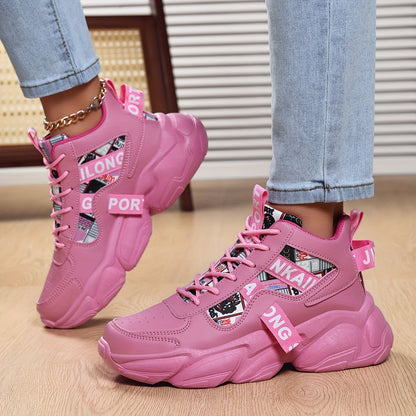 Women'S High-Top Plaid Skate Sneakers - Lightweight, Non-Slip, Shock-Absorbing Sneakers with EVA Sole, Synthetic Faux Leather Upper & Fabric Lining for All-Season Sports and Casual Wear, Casual Sneakers | Stylish Lace-Up Shoe