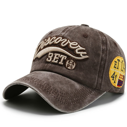 Discovery Vintage Baseball Cap, Unisex Polyester Adjustable Hat, Lightweight All-Season Sports Duckbill Cap with Drawstring Closure, Hand Wash Only, Ideal Gift for Outdoor Activities and Parties