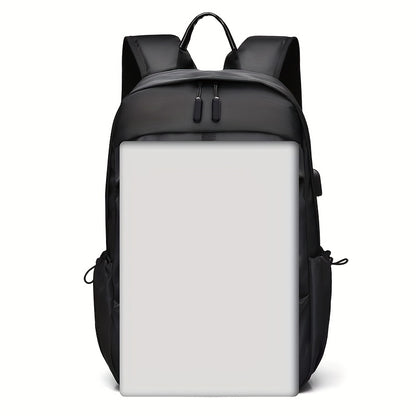 Men's Sporty Large Capacity Backpack - Durable High Quality Laptop Bag for Commuting, Travel & School, Black with Ergonomic Padded Shoulder Straps & Multiple Compartments, Travel Backpack