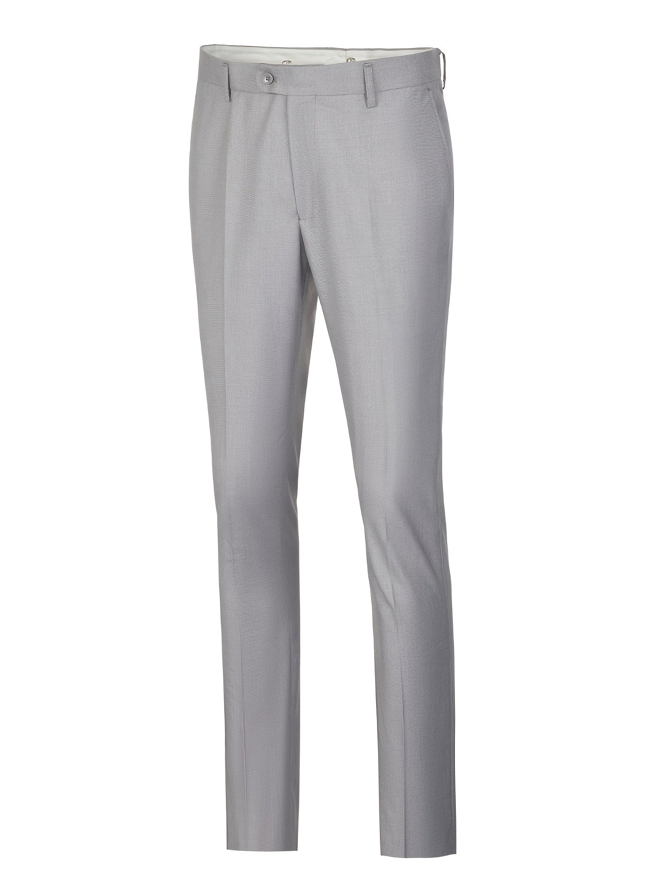 SAILIINY Men'S Solid Color Polyester Viscose Blend Dress Pants, Regular Fit All-Season Party Suit Trousers with Pockets, 80% Polyester 20% Viscose, 240g/m² Woven Fabric, 100% Polyester Lining, for Mature Occasions