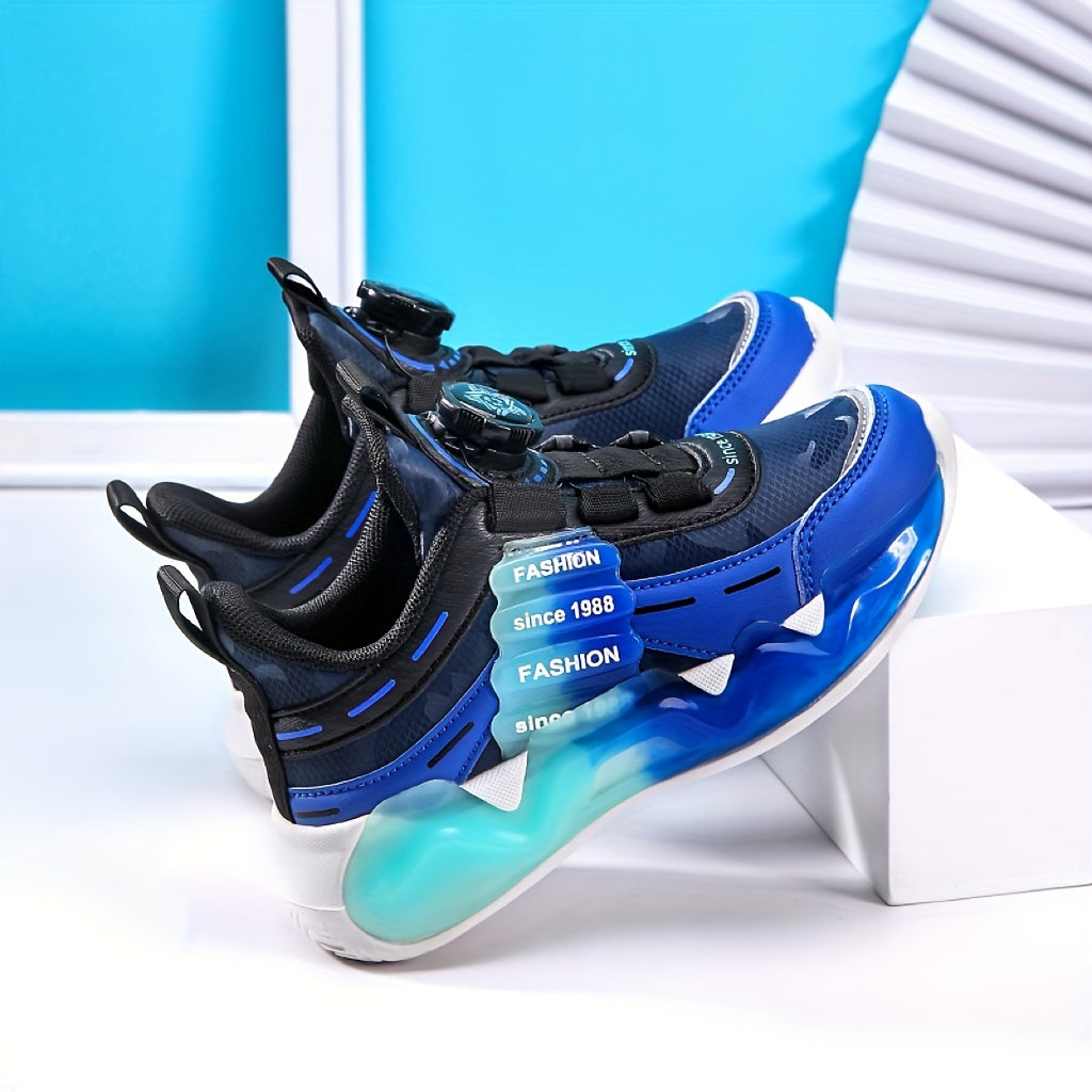 Boys' Ultra-Light Running Shoes with Rotating Buckle - Breathable, Non-Slip Sole for Outdoor Activities, Fall/Winter Collection