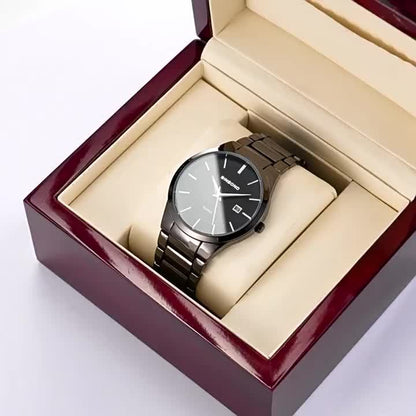 Men's quartz watch alloy strap watch calendar watch sports leisure waterproof Men's watch