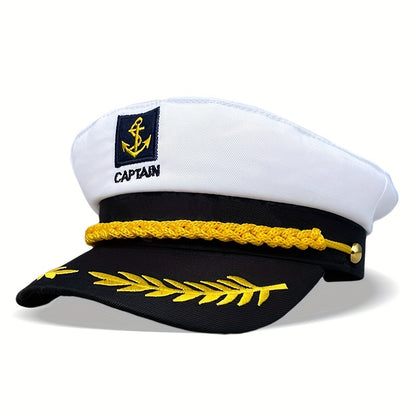 Navy Hat Sailor Hat Outdoor Travel Sun Hat Leisure Flat Top Hat Captain Hat Cruise Party Navy Ceremonial Hat For Men And Women, Ideal Choice For Gifts
