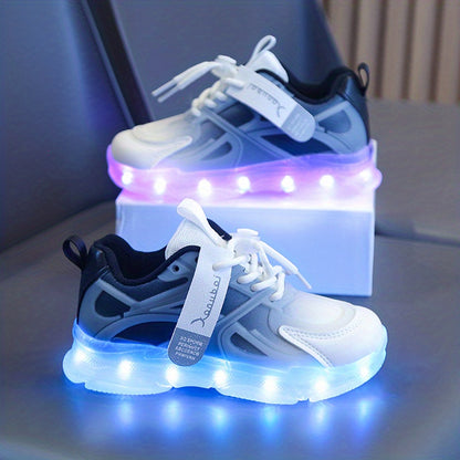 Rechargeable Glow-in-the-Dark Shoes for Kids - Colorful Neon Sneakers with Light-Up Design, Lightweight & Durable for Street Dance, Nighttime Play, and Casual Wear, Shoes for Girls, Street Dance Footwear, Vibrant Neon Accents
