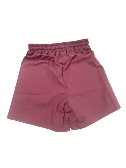 Women's Beige Cargo Shorts - Casual & Stylish, Solid Color with Drawstring Waist and Pockets, Polyester Blend, Machine Washable, All-Season Comfort