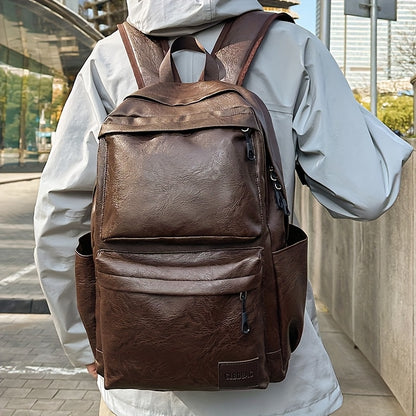 Men'S Casual Backpack, Simple Business Commuting Large Capacity Laptop Bag, Functional Outdoor Step Double Shoulder Bag, Travel Backpack.