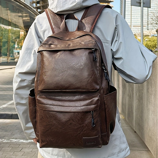 Men'S Casual Backpack, Simple Business Commuting Large Capacity Laptop Bag, Functional Outdoor Step Double Shoulder Bag, Travel Backpack.
