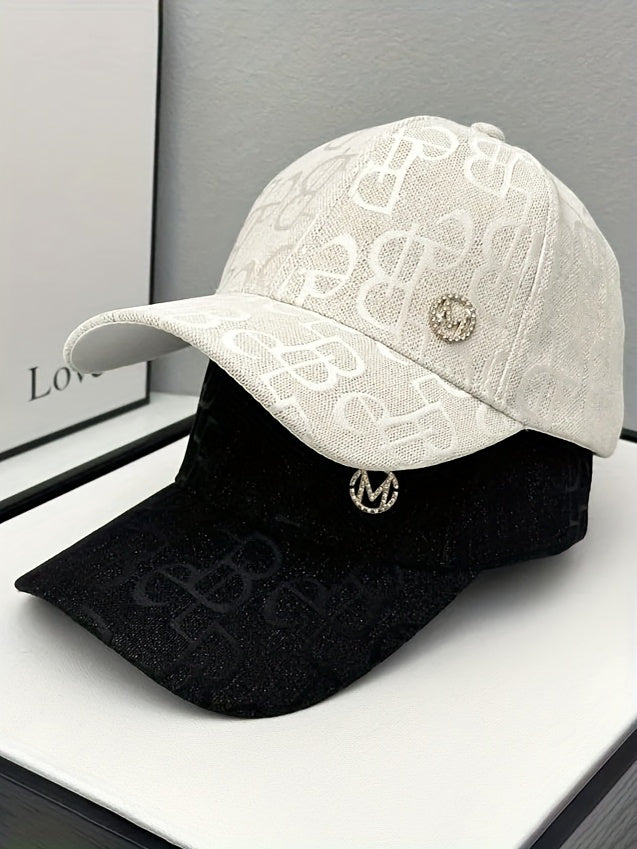 Women'S Adjustable Baseball Cap - Lightweight, Embroidered Jacquard Design, Sun Hat for Spring & Summer, Casual Fashion Trend, Daily Use, Holiday Theme, Adjustable Size