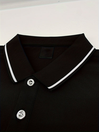3pcs Men's Casual Fashion Shirts - Breathable Polyester, Short Sleeve, Button-Up with Classic Collar - Machine Washable, Summer Essentials in Black, White, and Beige