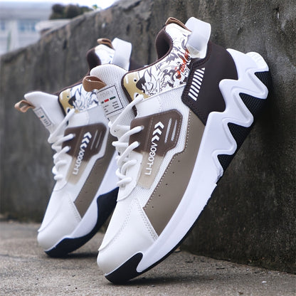 Men'S Stylish High-Top Sneakers with "WOD" Logo - Comfortable, Non-Slip Lace-Up Athletic Shoes for Outdoor Activities, All-Season Wear, Casual Sports Style, Rubber Sole, Fabric Upper, Casual Athletic Shoes | Stylish High Top
