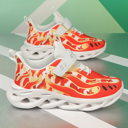 Casual Mesh Sneakers for Boys And Girls with a Three-Dimensional Pattern, Featuring a Low-Top Design with And an EVA Sole, Perfect for Stylish Sports Activities.