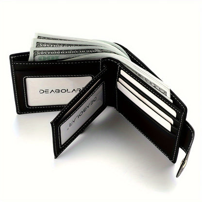 Fashion Eagle Wallet For Men, Zipper Snap Coin Credit Card Bag, Frosted PU Leather Clip For Men