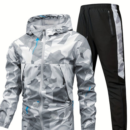Men'S Long-Sleeve Sports Outfit with Casual Long Pants