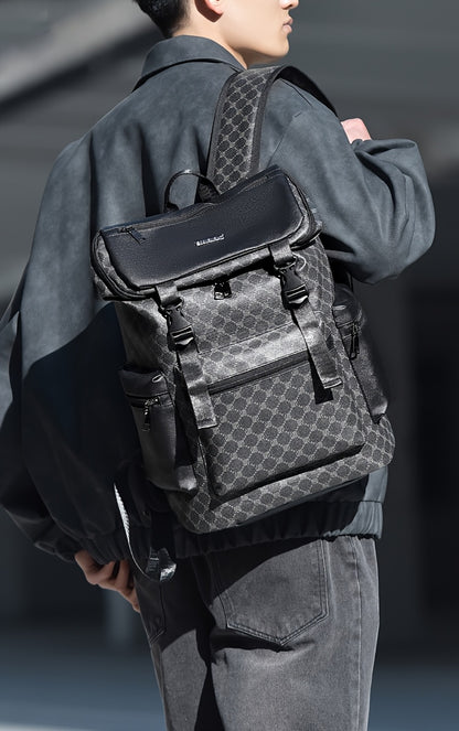 Men'S Stylish Black Backpack with Shark Graphic - Lightweight, Large Capacity, Multi-Functional Shoulder Bag for Travel, Commuting, School - Durable PVC Material, Sports & Fitness Design, Backpack for Travel