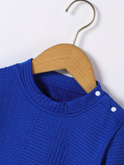 3pcs Set for Boys: New Autumn Shoulder Button Plain Round Neck Sweater, Trousers and Crossbody Bag, Casual and Fashionable Three-piece Set