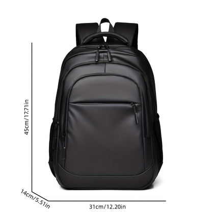 1pc Wear-Resistant Men'S Large Capacity Backpack - Travel, College, Sports, Holiday Essentials with Lightweight Adjustable Shoulder Straps, Zipper Closure, and Solid Colors, Nylon, Business Casua