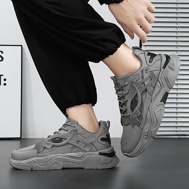 Men'S Stylish High-Top Sneakers - White with Blue Accents, Lace-Up Casual Shoes for Daily Wear, All-Season Comfort, Casual Footwear | High Top Sneakers | Durable Footwear