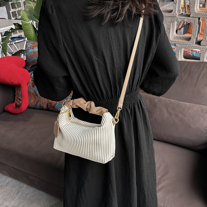 Stylish Simple Pleated Handbag PU Material Evening Party Women's Bag