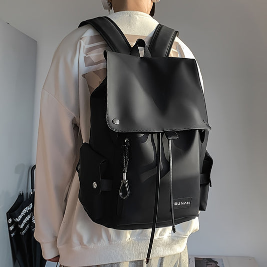 Trendy Large Flap Backpack For Men Women, Campus Stylish Street Style Backpack For High School & College