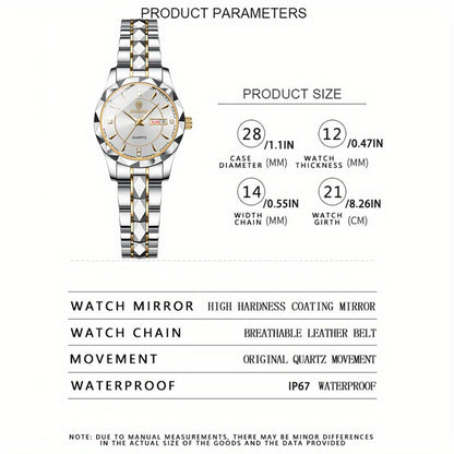 BINBOND Luxury Fashion Calendar Waterproof Women's Quartz Watch