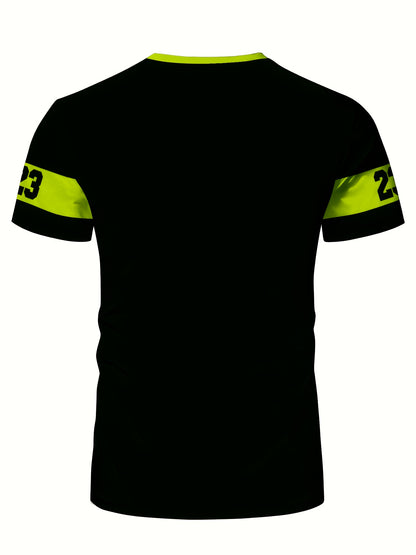 Men'S Racing Graphic T-Shirt - Bold Neon Green & Black Racing Car Design, Lightweight Breathable Fabric for Motorsport Events, Casual Streetwear - Chicago Dream Maker Inspired Casual Attire, Racing Jersey, Event Apparel, Spor